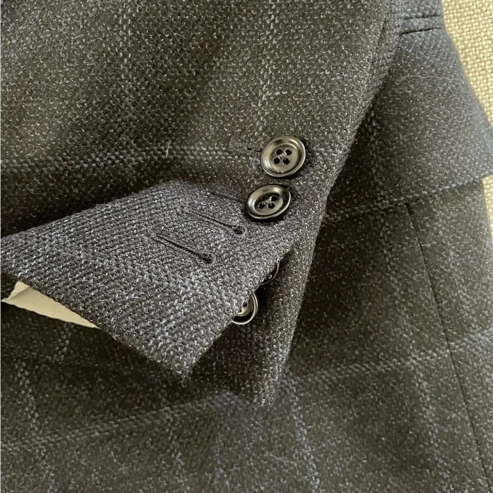 Samuelsohn x Loro Piana Wool & Cashmere Vintage Windowpane Check Jacket 47‎ L